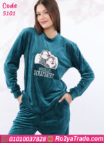 بيجامة شتوي قطيفة بطبعة كرتونية – كود 5101 - الصورة 12