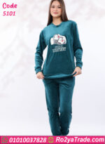 بيجامة شتوي قطيفة بطبعة كرتونية – كود 5101 - الصورة 14