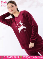 بيجامة شتوي قطيفة كرتونية