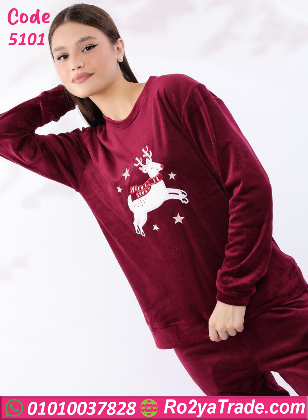 5101-2 بيجامة شتوي قطيفة كرتونية