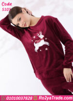 بيجامة شتوي قطيفة كرتونية