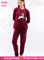 بيجامة شتوي قطيفة كرتونية