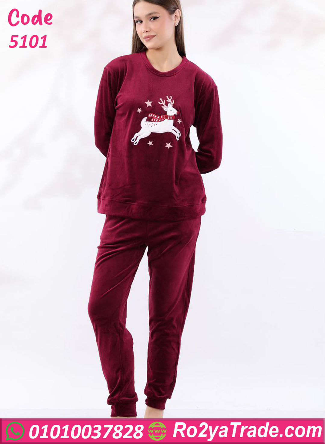 5101-4 بيجامة شتوي قطيفة كرتونية