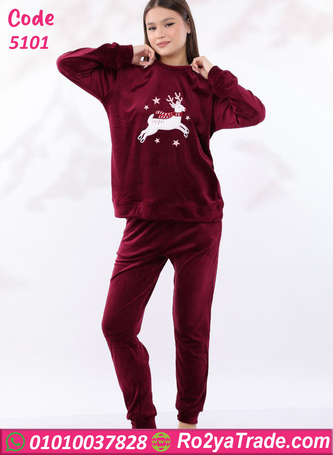 5101 بيجامة شتوي قطيفة كرتونية