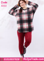 بيجامة شتوي قطيفة مطبوعة