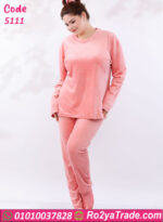 بيجامة شتوي قطيفة مطبوعة