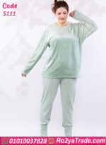 بيجامة شتوي قطيفة مطبوعة