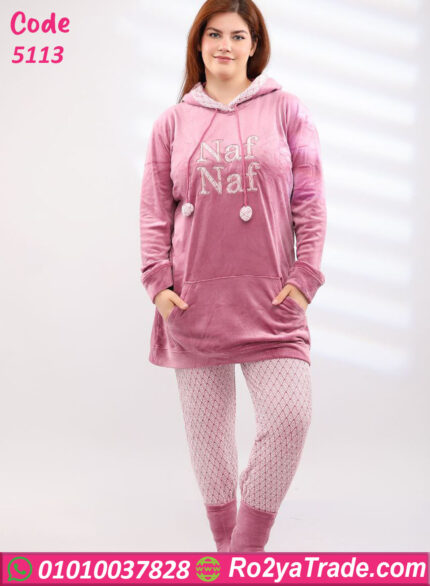 بيجامة قطيفة شتوي بيج سايز