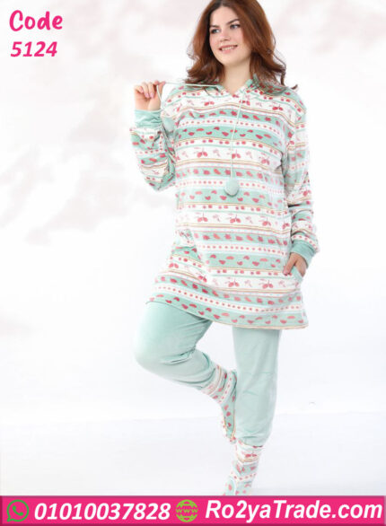 بيجامة شتوي قطيفة ناعمة