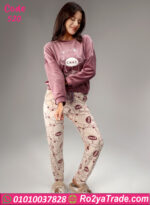 بيجامة شتوي قطيفة شكل دب