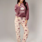 بيجامة شتوي قطيفة شكل دب