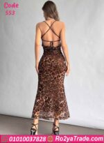 فستان تايجر سكسي طويل بخامة ناعمة تخطف العين