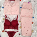 بيچامة شتوي ناعمة لون روز