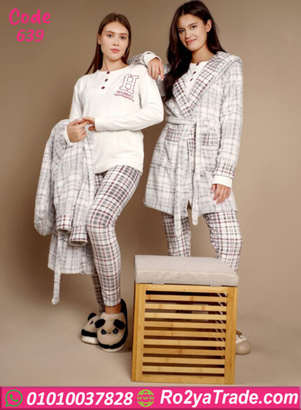 بيچامة شتوي نسائية فليز ناعمة