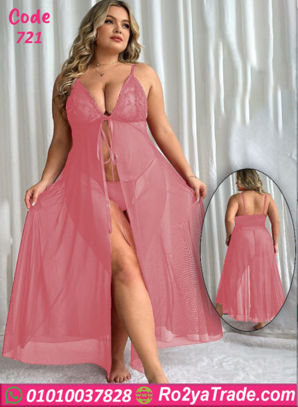 لانجري طويل دانتيل مفتوح بيج سايز