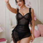 لانجري قصير شيفون ناعم