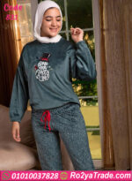 بيچامة شتوي قطيفة ناعمة حريمي