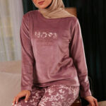 بيچامة شتوي قطيفة حريمي