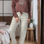 بيجامة قطيفة شتوي حريمي