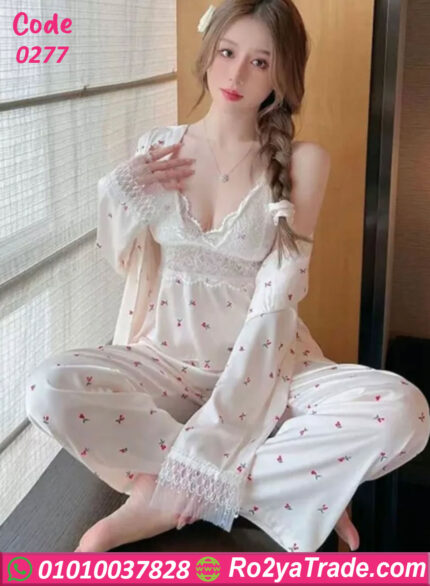 بيجامة حريمي دانتيل ناعم