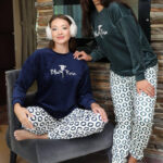 بيجامة قطيفة Blue Rose شتوي