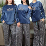 بيجامة قطيفة شتوي حريمي