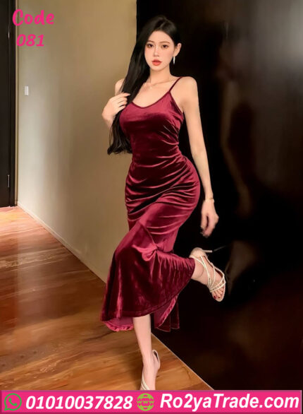 فستان قطيفة شتوي 081