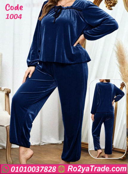 بيجامة قطيفة شتوي وان سايز