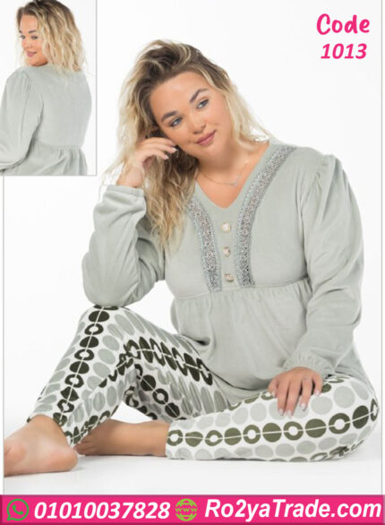 بيجامة شتوي فرو ناعمة بيج سايز