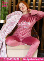 بيجامة فرو شتوي نسائي ثلاث قطع