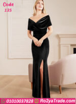 فستان قطيفة سواريه شتوي طويل