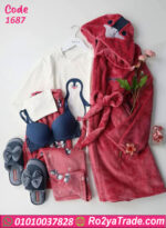 طقم قطيفة شتوي بالروب