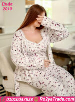 بيجامة قطيفة بالروب شتوي