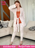 بيجامة شتوي بالروب مشجر قطيفة ناعمة