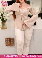 بيجامة قطيفة أوف شولدر شتوي