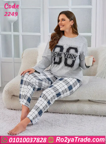 بيجامة شتوي رمادي