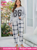 بيجامة شتوي رمادي
