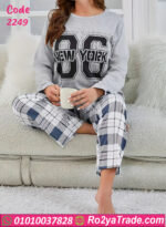 بيجامة شتوي رمادي