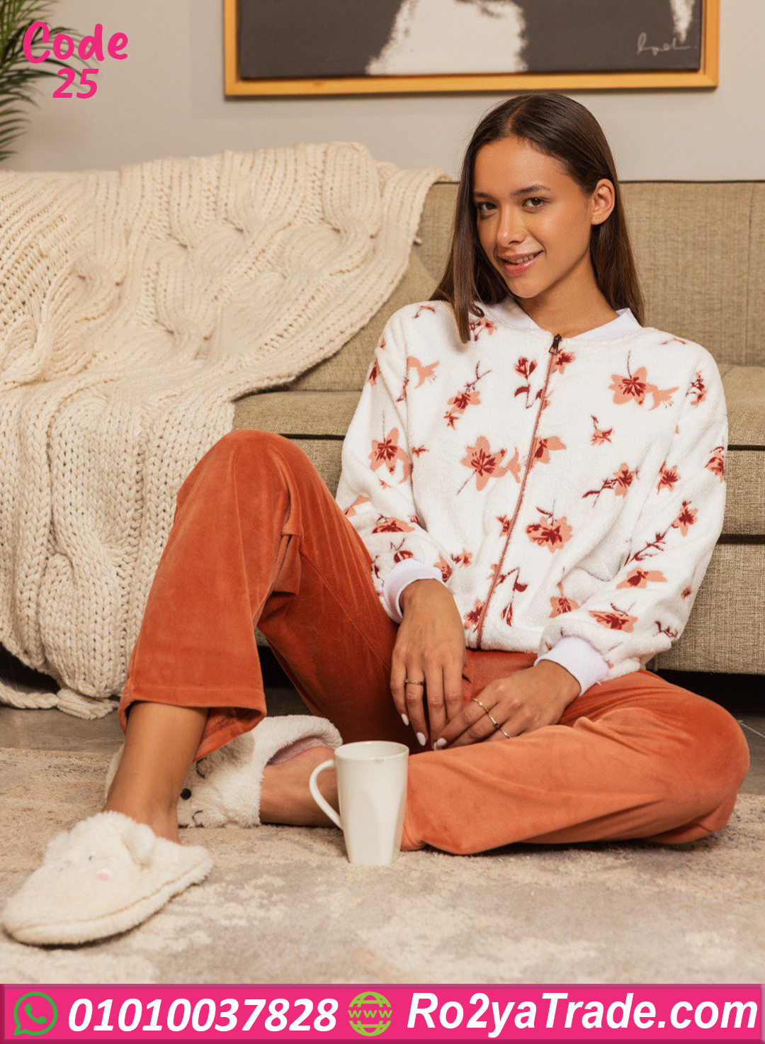 25-3 بيجامة شتوي قطيفة ناعمة
