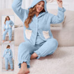 بيجامة شتوي ناعمة بكابيشو أذنين – كود 300