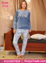 بيجامة قطيفة شتوي فلورال
