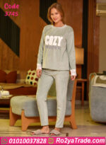 بيجامة قطيفة شتوي حريمي