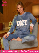 بيجامة قطيفة شتوي حريمي