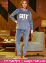 بيجامة قطيفة شتوي حريمي