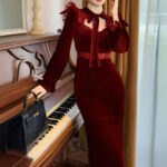 دريس قطيفة شتوي دانتيل