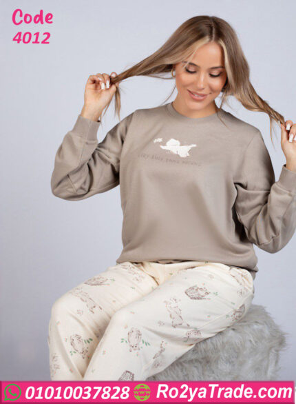بيجامة نسائي قطيفة شتوي