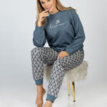 بيجامة حريمي شتوي قطن مطبوع