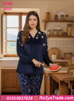 بيجامة شتوي قطيفة تطريز 4032