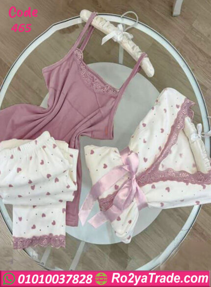 بيجامة شتوي قلوب