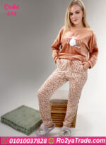 بيجامة شتوي قطيفة ناعمة